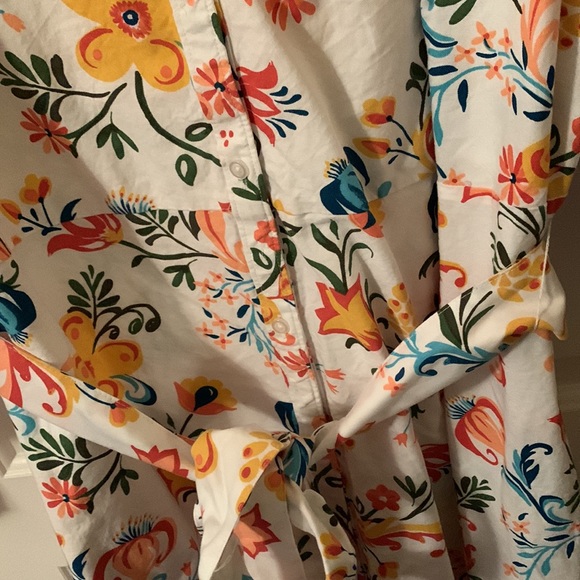 NWT Croft & Barrow beautiful floral fit&flare button up dress w/pockets size 3x - Picture 4 of 14